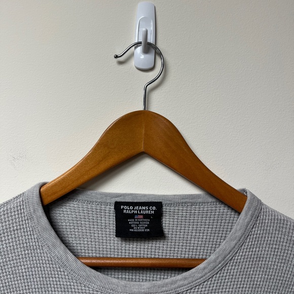 Polo Ralph Lauren Sweater Shirt Mens Large Waffle Fisherman Knit Thermal Vintage - Picture 3 of 8